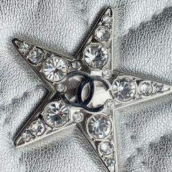 Chanel Matelasse Star Motif Chain card Case Silver Lambskin