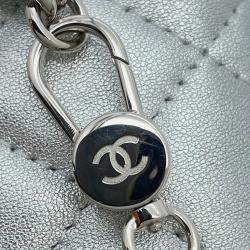 Chanel Matelasse Star Motif Chain card Case Silver Lambskin