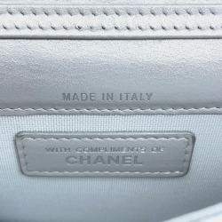 Chanel Matelasse Star Motif Chain card Case Silver Lambskin