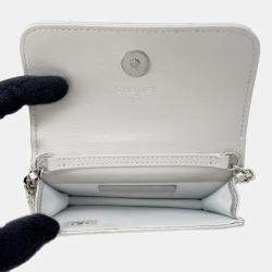 Chanel Matelasse Star Motif Chain card Case Silver Lambskin