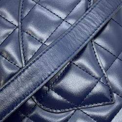 Chanel Matelasse Blue Calf Leather Full Flap Shoulder Bag 