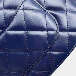 Chanel Matelasse Blue Calf Leather Full Flap Shoulder Bag 
