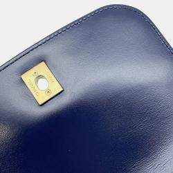 Chanel Matelasse Blue Calf Leather Full Flap Shoulder Bag 