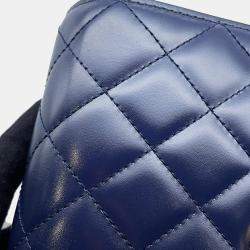Chanel Matelasse Blue Calf Leather Full Flap Shoulder Bag 