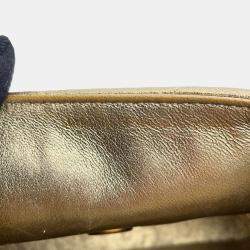 Pre Owned Chanel Mini Matelasse Gold Lambskin Chain shoulder Bag