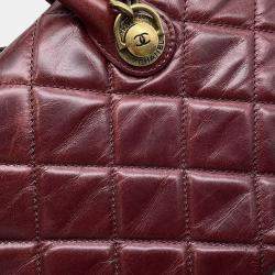  Chanel Matelasse Bordeaux Leather Bowling Bag 