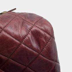 Chanel Matelasse Bordeaux Leather Bowling Bag 