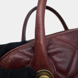  Chanel Matelasse Bordeaux Leather Bowling Bag 