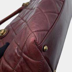 Chanel Matelasse Bordeaux Leather Bowling Bag 