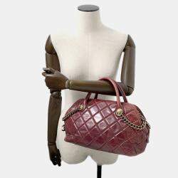  Chanel Matelasse Bordeaux Leather Bowling Bag 