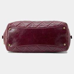  Chanel Matelasse Bordeaux Leather Bowling Bag 