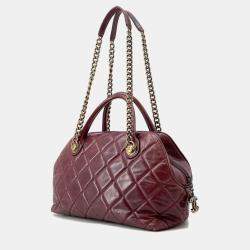  Chanel Matelasse Bordeaux Leather Bowling Bag 