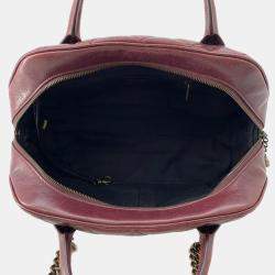  Chanel Matelasse Bordeaux Leather Bowling Bag 
