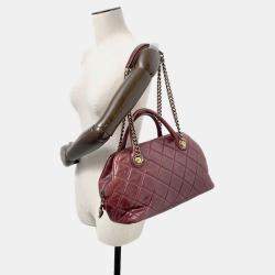  Chanel Matelasse Bordeaux Leather Bowling Bag 