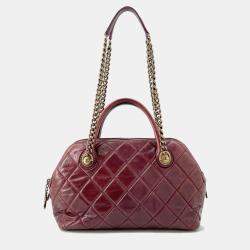  Chanel Matelasse Bordeaux Leather Bowling Bag 