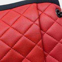 Pre Owned Chanel Matelasse Red/Black Lambskin Chain Shoulder Bag 