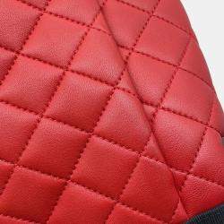 Pre Owned Chanel Matelasse Red/Black Lambskin Chain Shoulder Bag 