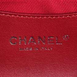 Chanel Mademoiselle Red Patent Leather Chain Bowling Bag 
