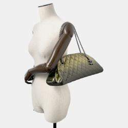 Chanel Mademoiselle Green Patent Leather Chain Bowling Bag