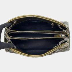 Chanel Mademoiselle Green Patent Leather Chain Bowling Bag