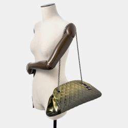 Chanel Mademoiselle Green Patent Leather Chain Bowling Bag