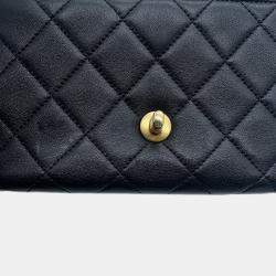 Chanel Matelasse Black Lambskin Chain Shoulder Bag 