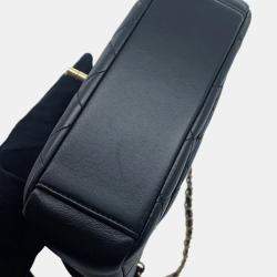 Chanel Matelasse Black Lambskin Chain Shoulder Bag 