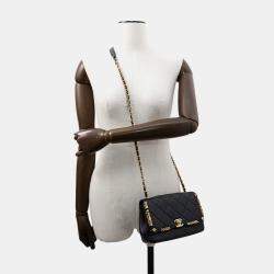 Chanel Matelasse Black Lambskin Chain Shoulder Bag 