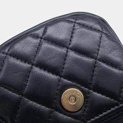 Chanel Matelasse Ball Chain Mini Pouch Black Lambskin