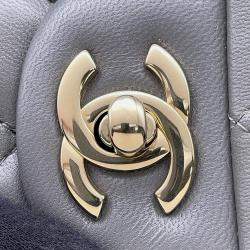 Chanel Gray Lambskin Mini Matelasse Chain Shoulder Bag  