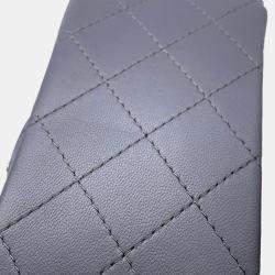 Chanel Gray Lambskin Mini Matelasse Chain Shoulder Bag  
