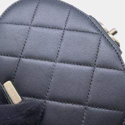 Pre Owned Chanel Matelasse Black Lambskin Chain Vanity Bag 