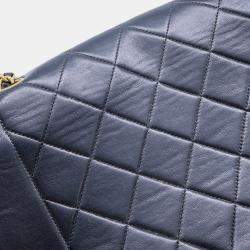 Pre Owned Chanel Diana Chain Black Lambskin Shoulder Bag 