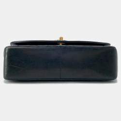 Pre Owned Chanel Diana Chain Black Lambskin Shoulder Bag 