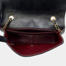 Pre Owned Chanel Diana Chain Black Lambskin Shoulder Bag 