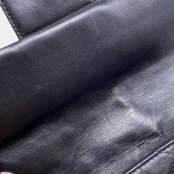 Pre Owned Chanel Matelasse Pearl CC Black Lambskin Logo Shoulder Bag