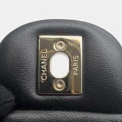 Chanel Mini Matelasse Black Lambskin Chain Flap Shoulder Bag
