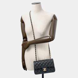Chanel Mini Matelasse Black Lambskin Chain Flap Shoulder Bag