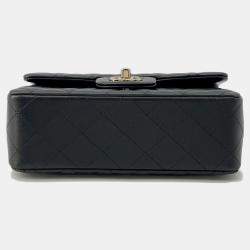 Chanel Mini Matelasse Black Lambskin Chain Flap Shoulder Bag