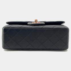 Chanel Mini Matelasse Black Lambskin Chain Flap Shoulder Bag