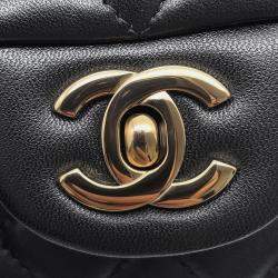 Chanel Mini Matelasse Black Lambskin Chain Flap Shoulder Bag
