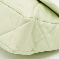 Chanel Mint Green Quilted Leather Large 19 Flap Bag