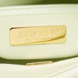 Chanel Mint Green Quilted Leather Large 19 Flap Bag
