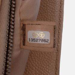 Pre Owned Chanel Beige Caviar Grand Shopping Tote