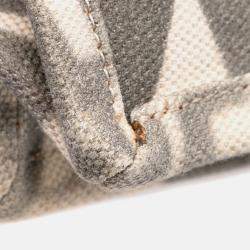 Chanel Beige/Grey Canvas Iliad Flap Clutch