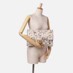 Chanel Beige/Grey Canvas Iliad Flap Clutch