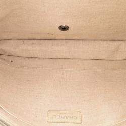 Chanel Beige/Grey Canvas Iliad Flap Clutch
