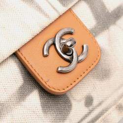 Chanel Beige/Grey Canvas Iliad Flap Clutch