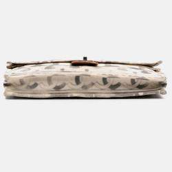 Chanel Beige/Grey Canvas Iliad Flap Clutch