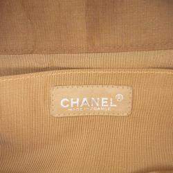Pre Owned Chanel Beige Quilted Iridescent Nylon Mademoiselle Flap